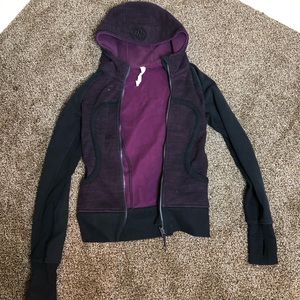 Purple and Black Lululemon zip up hoodie